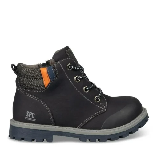 Bottines Montagne MARINE Garçon Motif Uni Lacets