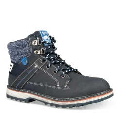 Bottines Montagne MARINE Garçon Motif Uni Lacets
