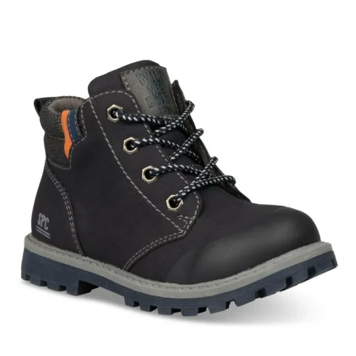 Bottines Montagne MARINE Garçon Motif Uni Lacets