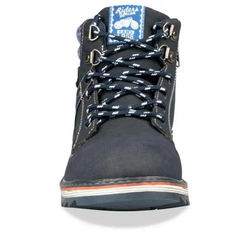 Bottines Montagne MARINE Garçon Motif Uni Lacets
