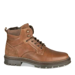 Bottines Montagne MARRON Homme CUIR Motif Uni Lacets