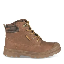 Bottines Montagne MARRON Garçon Motif Camouflage Lacets