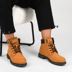 Bottines Montagne MARRON Homme CUIR Motif Uni Lacets