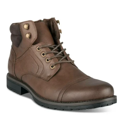 Bottines Montagne MARRON Homme Motif Uni Lacets