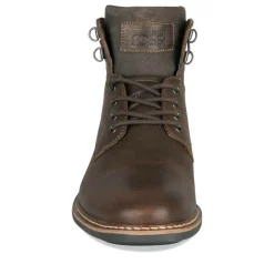 Bottines Montagne MARRON Homme CUIR Motif Uni A Enfiler