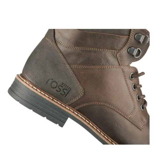 Bottines Montagne MARRON Homme CUIR Motif Uni A Enfiler