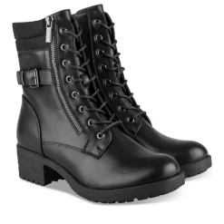 Bottines Montagne NOIR Femme Motif Uni Lacets