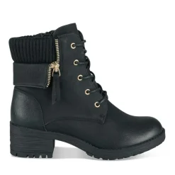 Bottines Montagne NOIR Fille Motif Uni Lacets