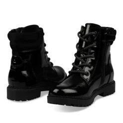Bottines Montagne NOIR Fille Motif Vernis Lacets