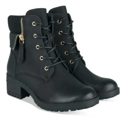 Bottines Montagne NOIR Fille Motif Uni Lacets