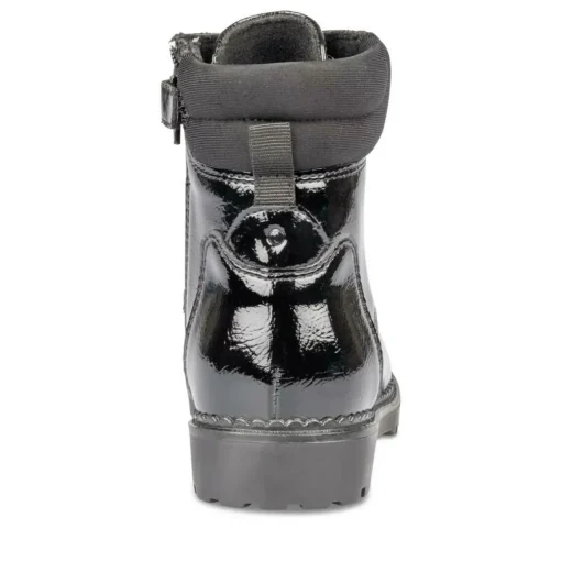 Bottines Montagne NOIR Fille Motif Vernis Lacets