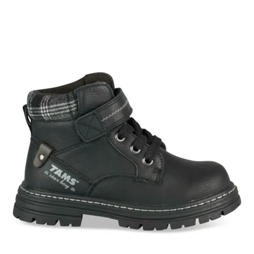 Bottines Montagne NOIR Garçon Motif Carreaux Scratch