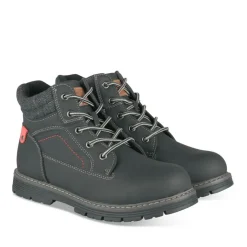 Bottines Montagne NOIR Garçon Motif Uni Lacets