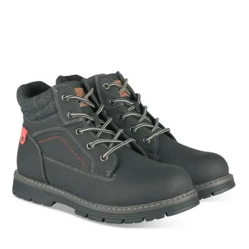 Bottines Montagne NOIR Garçon Motif Uni Lacets