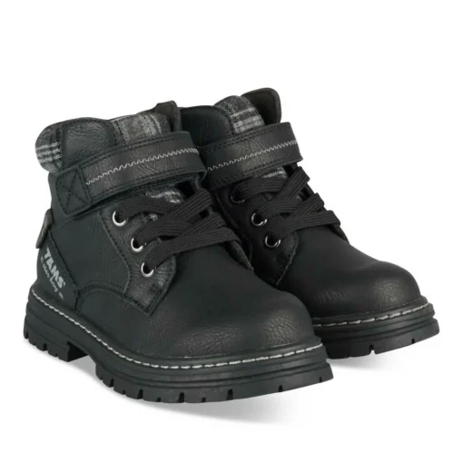 Bottines Montagne NOIR Garçon Motif Carreaux Scratch