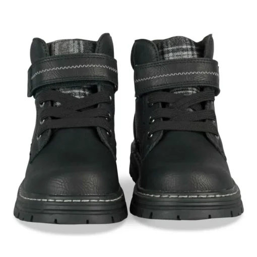 Bottines Montagne NOIR Garçon Motif Carreaux Scratch