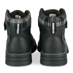 Bottines Montagne NOIR Garçon Motif Carreaux Scratch