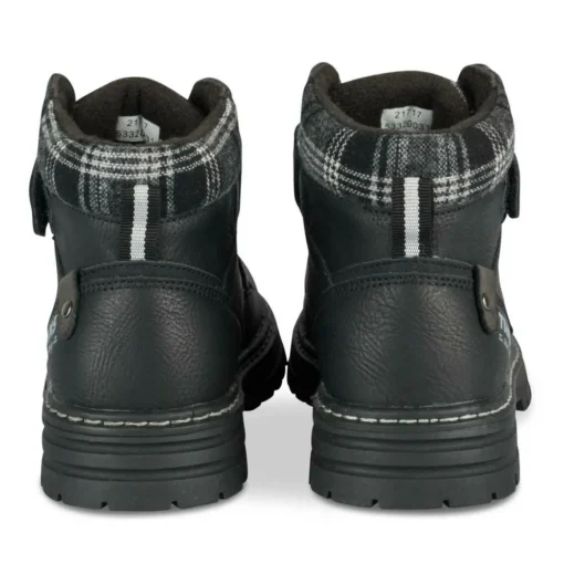 Bottines Montagne NOIR Garçon Motif Carreaux Scratch