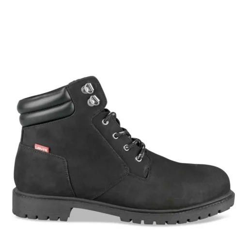 Bottines Montagne NOIR Homme CUIR Motif Uni Lacets