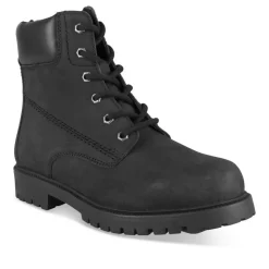 Bottines Montagne NOIR Homme CUIR Motif Uni Lacets