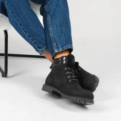 Bottines Montagne NOIR Homme CUIR Motif Uni Lacets