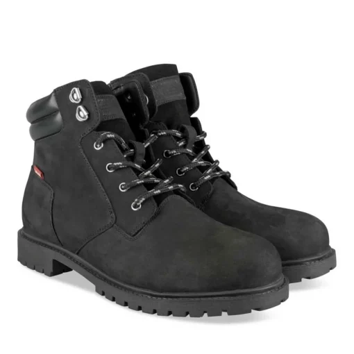 Bottines Montagne NOIR Homme CUIR Motif Uni Lacets