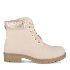 Bottines Montagne ROSE Fille Motif Paillettes Lacets