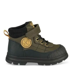 Bottines Montagne VERT Garçon Motif Uni Lacets