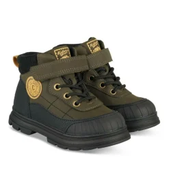 Bottines Montagne VERT Garçon Motif Uni Lacets