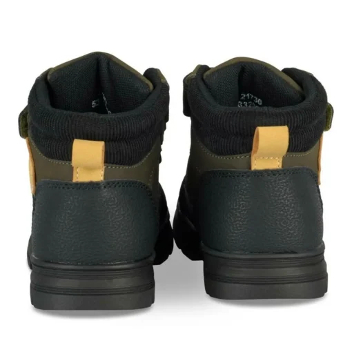 Bottines Montagne VERT Garçon Motif Uni Lacets