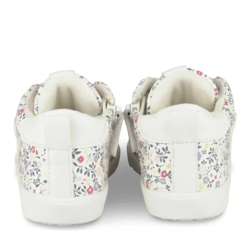 Bottines Montante BLANC Fille Motif Fleuri Lacets