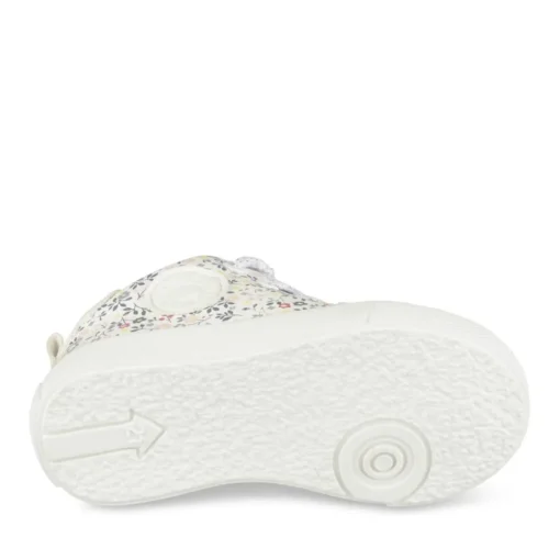 Bottines Montante BLANC Fille Motif Fleuri Lacets