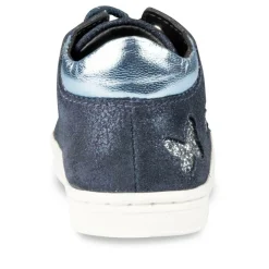 Bottines Montante BLEU Fille CUIR Motif Uni Elastique