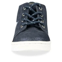 Bottines Montante BLEU Fille CUIR Motif Uni Elastique
