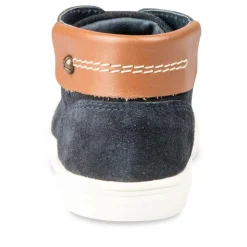 Bottines Montante BLEU Garçon CUIR Motif Uni