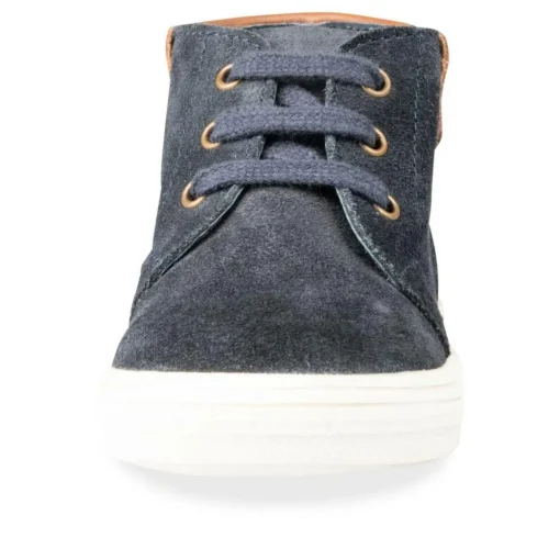 Bottines Montante BLEU Garçon CUIR Motif Uni