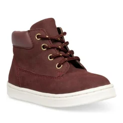 Bottines Montante BORDEAUX Fille CUIR Motif Uni Lacets
