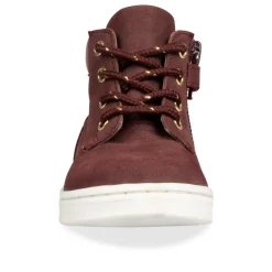 Bottines Montante BORDEAUX Fille CUIR Motif Uni Lacets