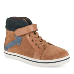 Bottines Montante COGNAC Garçon CUIR Motif Uni Scratch