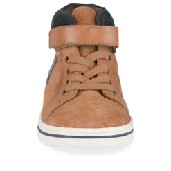 Bottines Montante COGNAC Garçon CUIR Motif Uni Scratch