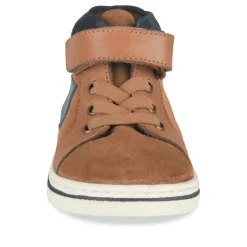 Bottines Montante COGNAC Garçon CUIR Motif Uni Scratch