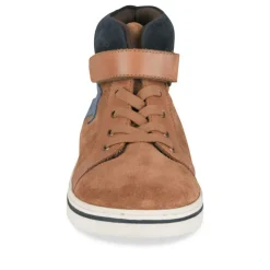 Bottines Montante COGNAC Garçon CUIR Motif Uni Scratch