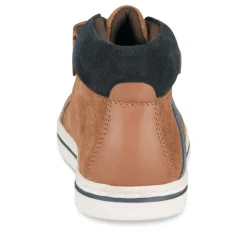 Bottines Montante COGNAC Garçon CUIR Motif Uni Scratch