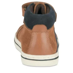 Bottines Montante COGNAC Garçon CUIR Motif Uni Scratch