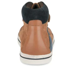 Bottines Montante COGNAC Garçon CUIR Motif Uni Scratch