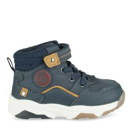 Bottines Montante MARINE Garçon Motif Fausse Fourrure Lacets