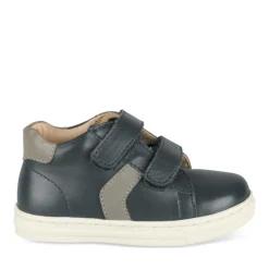 Bottines Montante MARINE Garçon CUIR Motif Uni Scratch
