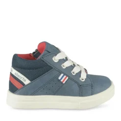 Bottines Montante MARINE Garçon Motif Rayures Lacets
