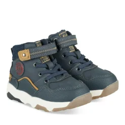 Bottines Montante MARINE Garçon Motif Fausse Fourrure Lacets