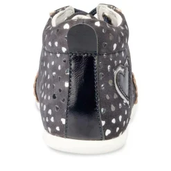 Bottines Montante MARINE Fille CUIR Motif Uni Lacets